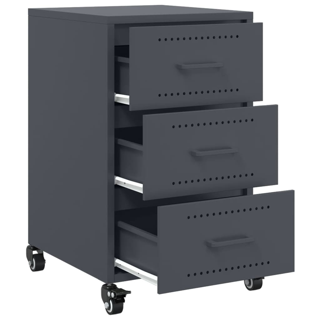 Nightstand Anthracite 36 X 39 X 59 Cm Steel