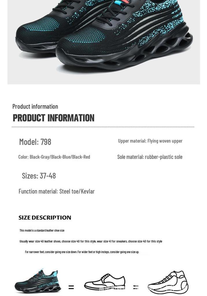 Men's All-Season Steel Toe Safety Shoes - Lightweight, Anti-Smash, and Anti-Puncture Labor Protection Footwear