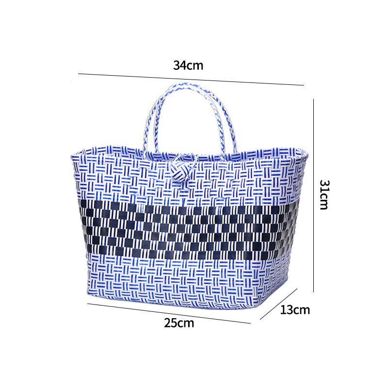 Vietnamese Large Imitation Rattan Handled Storage and Grocery Basket