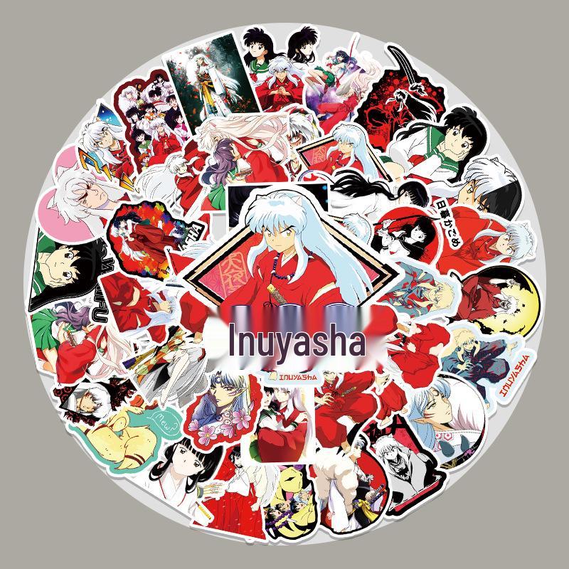 50 Inuyasha Anime Cartoon Graffiti Stickers for Suitcase, Laptop, Car, and Scooter Decoration