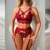Erotic Sexy Lace Lingerie Set Delicate Bra Panties Sets Teddy Underwear Summer See-Through Bras Garter Thong Sensual Body Suit