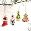 6/9PC set Christmas Glass Pendant Santa Claus Decorati Atmosphere for Xmas Tree Pendants DIY Home DecorArrangement Gift Box 2026
