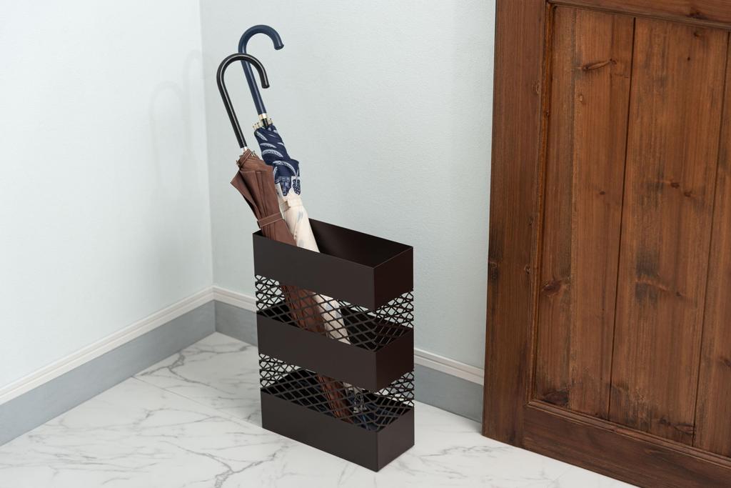 Azumaya-kk Umbrella Stand, Dark Brown, 28cm Wide x 12cm Deep x 41cm High, LFS-182DBR