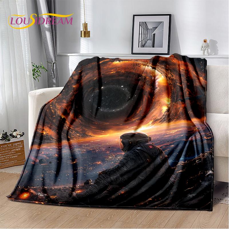 Universe Space Stars Black Hole Galaxy Earth Milky Way Soft Blanket,Soft Throw Blanket for Home Bedroom Bed Sofa Cover Kid Gift