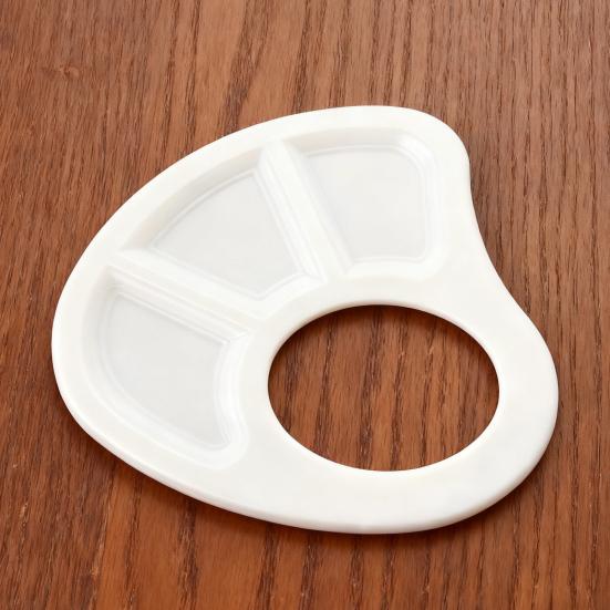 Akrilik Boya Paleti El Tipi Renk Karıştırma Tepsisi Taşınabilir Yelpaze Şeklinde Oluklu Tasarım Sanatçılar Öğrenciler İçin Mini Renk Paleti