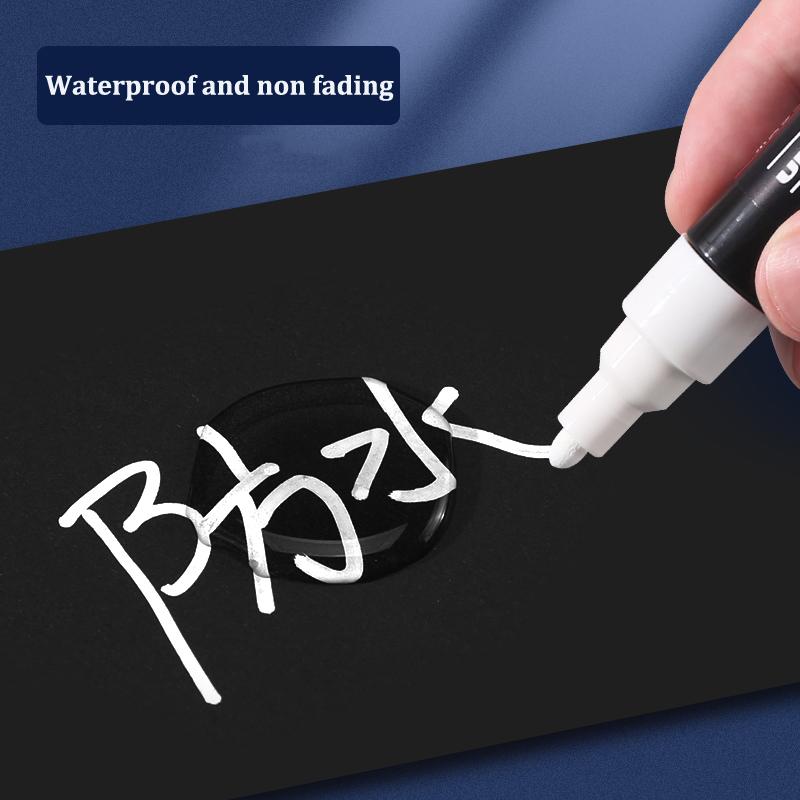 Posca Weißer Marker Pinsel, Permanent Wasserfest Ausbleichsicher Hochglänzend Markierstifte - Felsmalerei/Stofffarbe/Schuh Graffiti/Postergestaltung