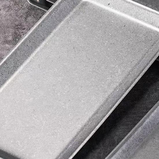 Vintage Stainless Steel Rectangular Tray Retro Industrial BBQ Platter with Double Handles Large Heavy Duty Serving Dish for Home