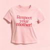 Pure Cotton Unisex Crop Tshirt Respect Your Mother Bold Red Letter Print Oneck Short Sleeve Casual Mothers Day Basic Tee