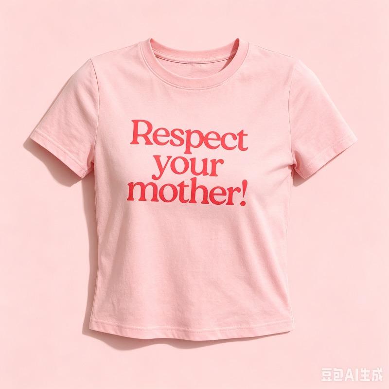 Pure Cotton Unisex Crop Tshirt Respect Your Mother Bold Red Letter Print Oneck Short Sleeve Casual Mothers Day Basic Tee