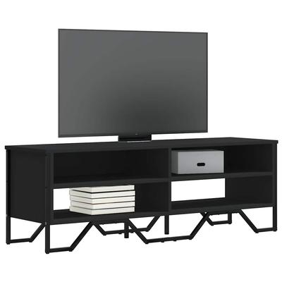 Vidaxl Szafka Pod Tv, Czarna, 122X34X41 Cm, Materiał Drewnopochodny