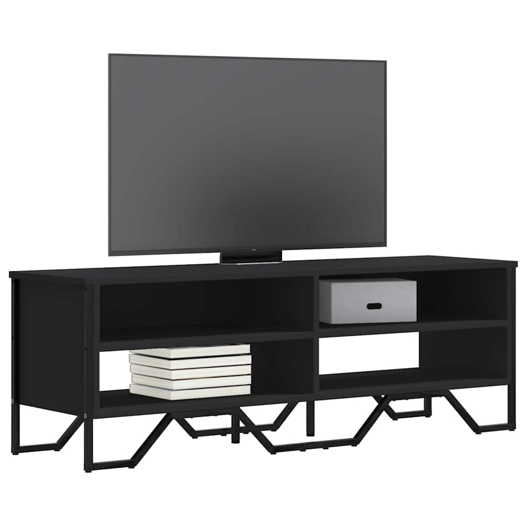 Vidaxl Szafka Pod Tv, Czarna, 122X34X41 Cm, Materiał Drewnopochodny