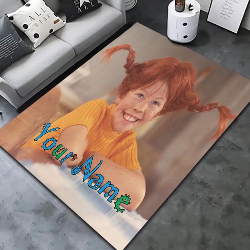 Pippi Longstocking Custom Name Carpet Rug for Living Room Bedroom Home Sofa Decoration,Kids play Non-slip Floor Mat