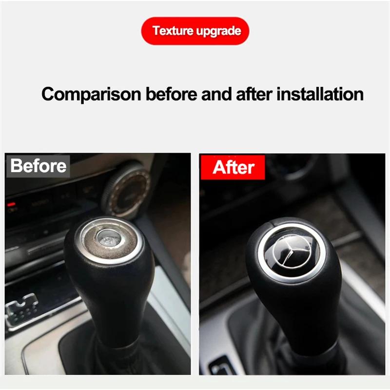 KNMG7 Car Gear Shifter Head Knob Badge Sticker Metal Decal Decoration For Mercedes Benz AMG W204 W205 W203 W211 W212 W213 W210 W169
