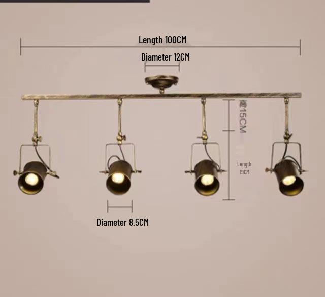 American Retro Industrial Cylinder Pendant Track Lamp