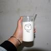 Ins Korean Style Cartoon Glass Cup With Straw Transparent Coffee Milk Tea Mug Water With Straw