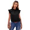 Women's Ruffle Collar Sleeveless Blouse Casual Loose Chiffon Summer Top