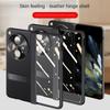 Z osłoną ekranu ze szkła hartowanego z zawiasem sprężynowym do OnePlus Open 1 + Open, etui z uchwytem ze skóry PU, w pełni zakrywające