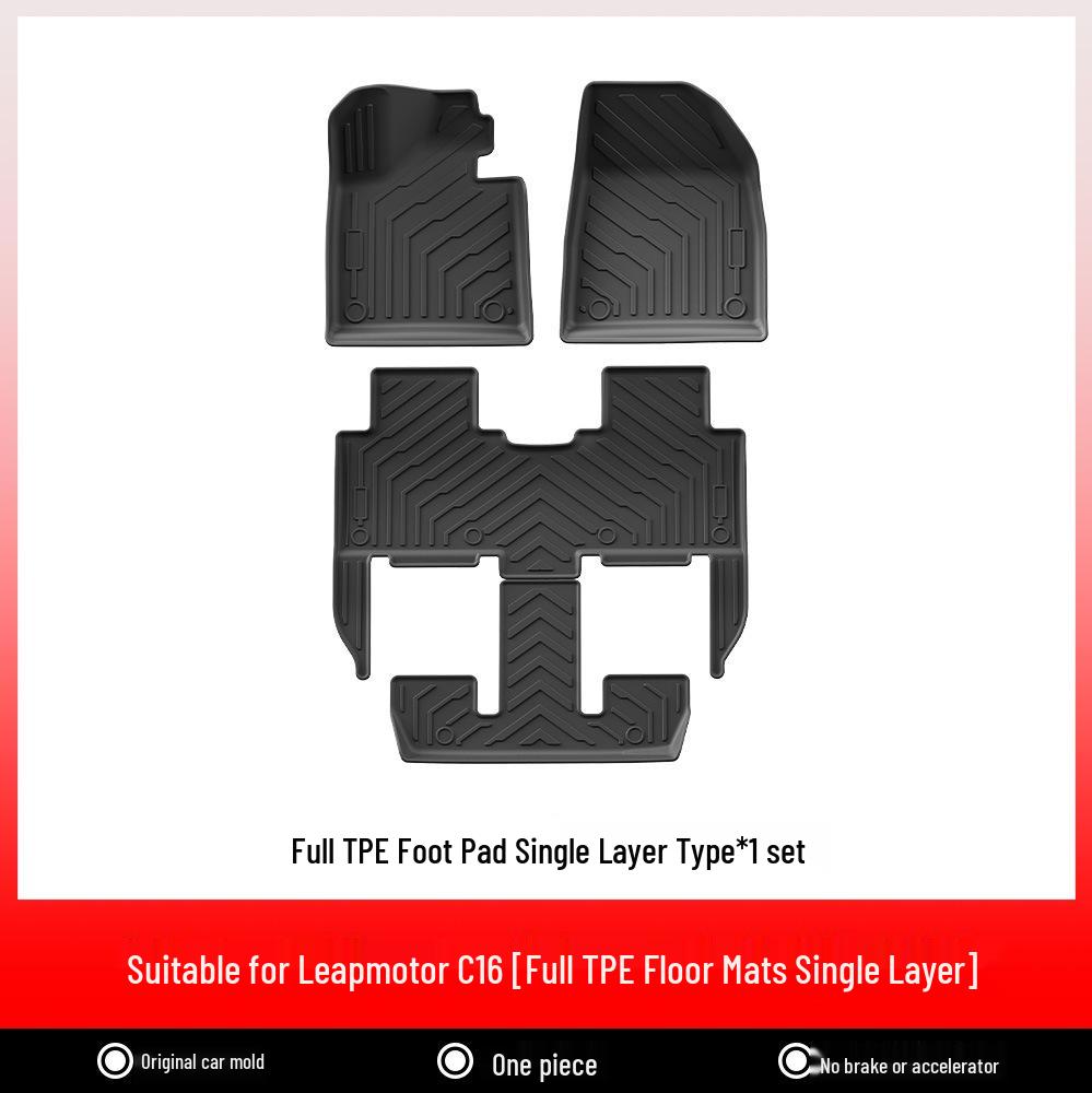 All-Weather TPE Rear Trunk Mat for Leapmotor C16 Foot Pads