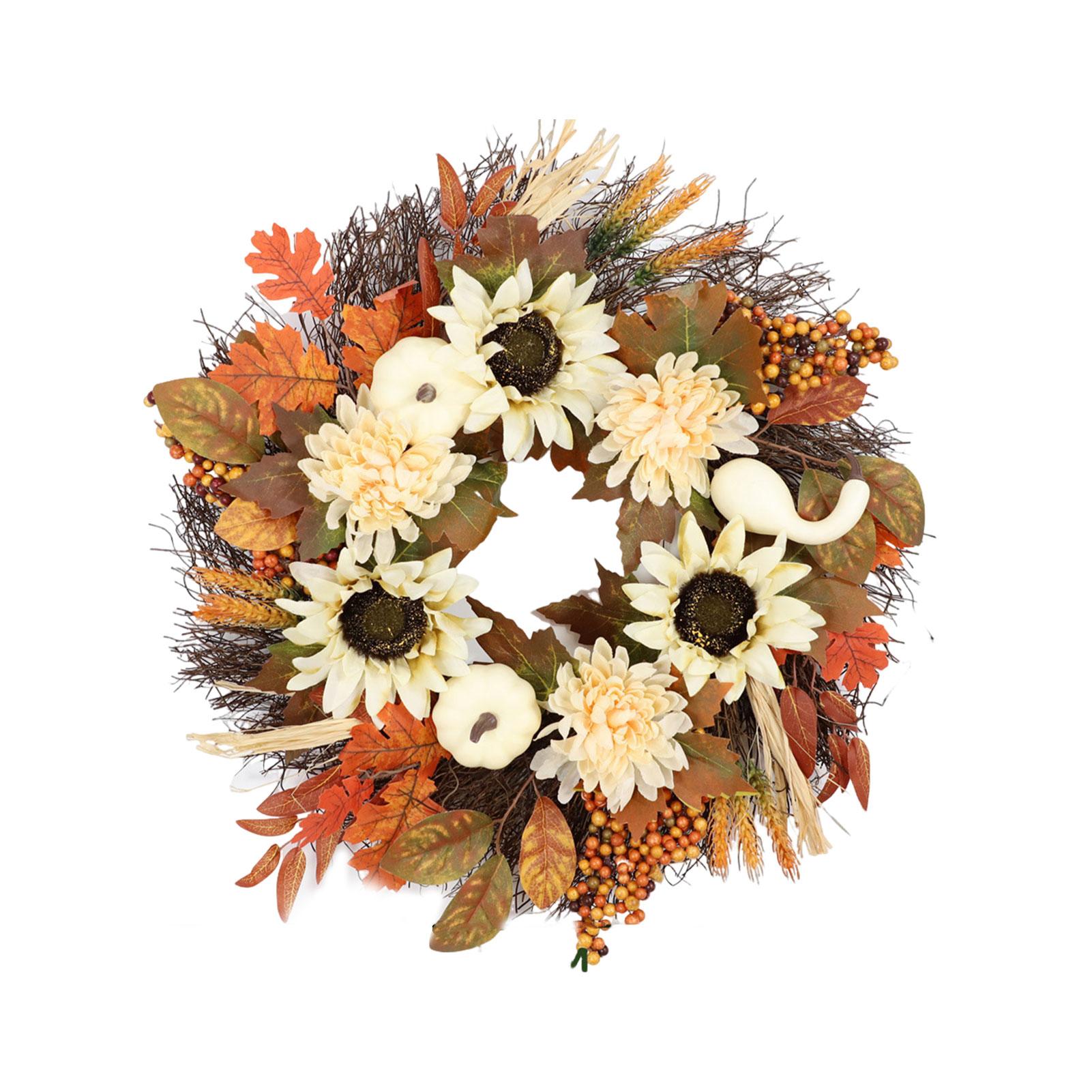 

Vibrant Sunflowers And Berries Fall Wreath For Front Door Fall Wreaths For Front Door 24 Inch style 1