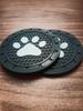 BEAGLE CAT Paw Pattern Non-Slip Car Coaster (Black)