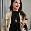 2023 Flower Sweater Chain Multi-Crystal Combination Long Temperament Necklace Corsage One Two Wear