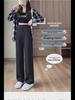 Women's Black High-Waist Wide-Leg Pants - 2024 Spring/Summer Collection: Versatile, Casual, Suit Trousers