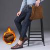 Plus Size Winter Men 'S Warm Jeans Classic Style Business Fleece Thick Stretch Denim Trousers Male Brand Black Blue