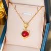 Red Agate Pixiu Titanium Steel Necklace for Women Light Luxury Wealth Attracting Pendant Chain Versatile Accessory