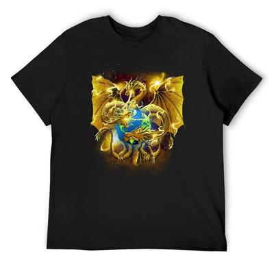King Ghidorah T-Shirt Customizeds T-shirts Man Anime Clothes New Gifts and T-shirts Black T-shirts for Men