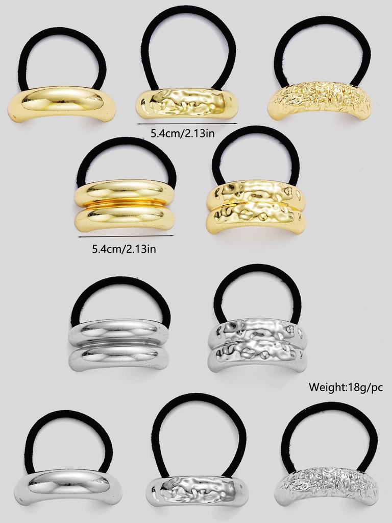 New Metal Irregular Golden Color Hair Bands Elastic Hair Scrunchies Hair Rope Headbands Women Girls Hair Accessories Gifts 2026