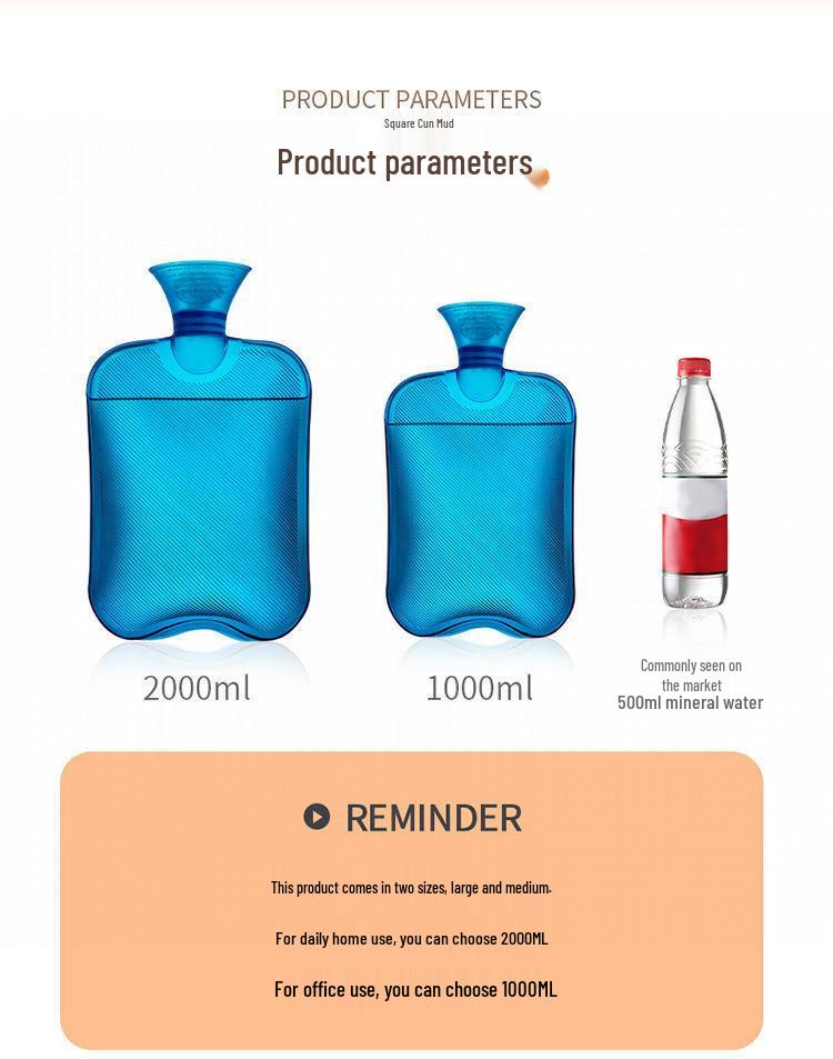 Transparent Thickened Hot Water Bottle for Household Use