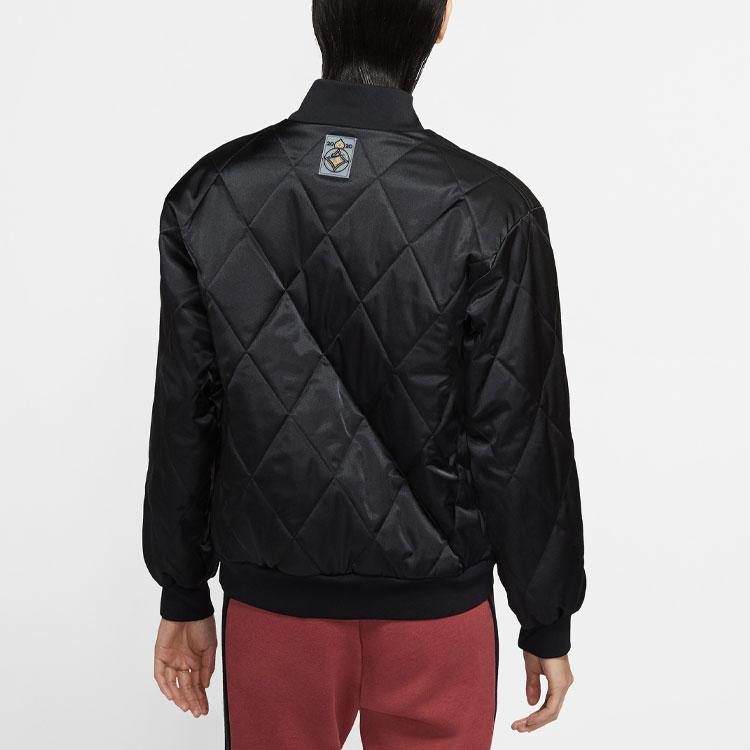 Nike Sportswear Synthetic-Fill Satin Collar Sports Warm Cotton Jacket Winter Women Jacket Black CU3664-010