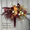 Silk Red Flower Aisle Runner & Floral Background for Chinese Wedding Engagement
