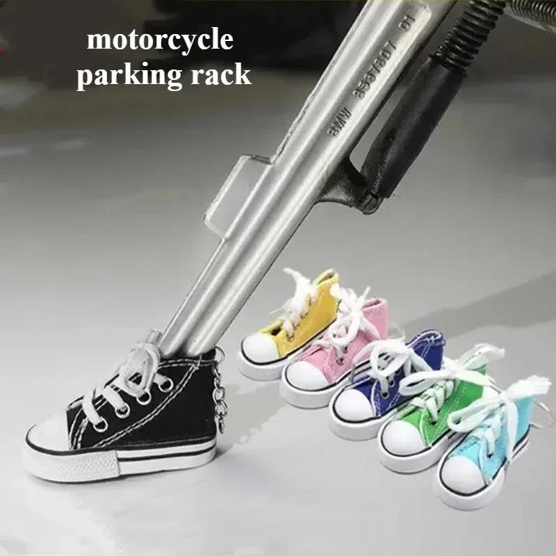 1PC Motorcycle Stand Cute Mini Canvas Shoes Side Stand Bicycle Kickstand Stand Pad Funny Foot Cover Support