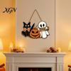 Boo Wall Art Signs Halloween Wooden Welcome Door Sign, Vintage Black Cat Jack-o-lantern Ghost Hanging Event Venue Supplies Decoration, Horror Hangings