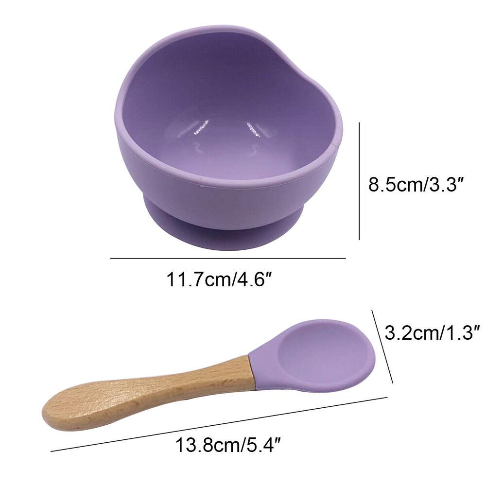 Supply Suctive Bamboo Spoon Toddler Bowl Children Dishes Silicone Dinnerware Food Grade Silicone
