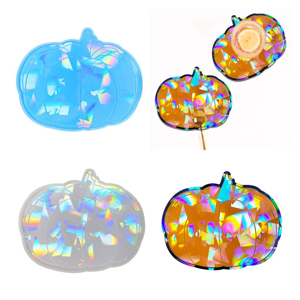 Holographic Coaster Molds for Epoxy Resin Craft Pumpkins Cup Mat Silicone Mold Halloween Coaster Mold DIY Home Decor