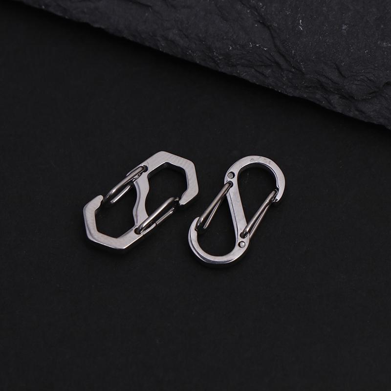 1Pc S Type Carabiner Metal Double Hooks Mini Keychain Lock Hook Anti-Theft Outdoor Camping Backpack Buckle Spring Snap Hooks