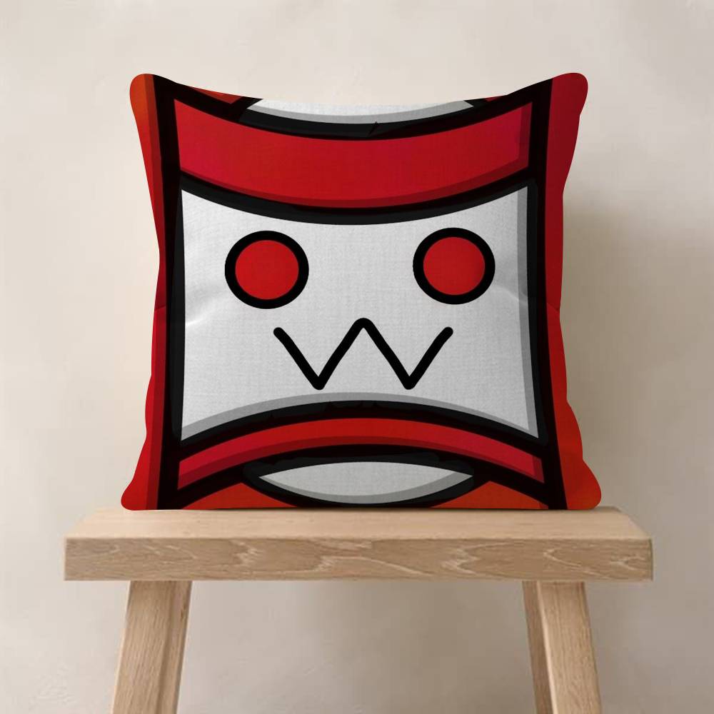 Game Geometry Cartoon Dash  Pillow Gift Home Office Decoration Bedroom Sofa Car Cushion Cover Case 45x45