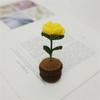 Crochet Heart Shape Flower In Pots Knitted Wool Mini Flower Potted Plant Romantics Ornament for Valentines Day Gift