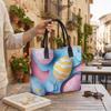 Cute Easter Egg Pattern Tote Bag Fashion Daily Portable Shopping Bag Casual Large Capacity Travel Handbag