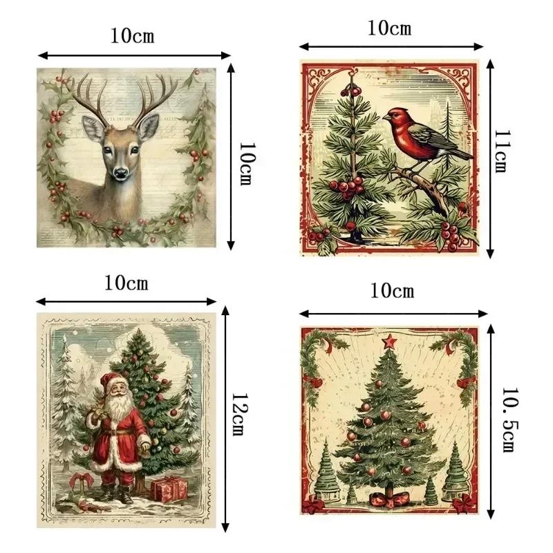 9pcs Merry Christmas Wine Bottle Label Wraps Stickers Xmas Party Decoration New Year Navidad Gift DIY Sealing Stickers Supplies