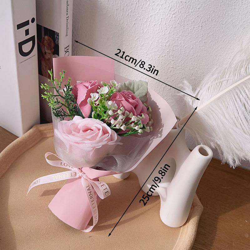 Crochet Flower Lighting Flower Bouquet Handmade Woven Flowers Knitted Graduation Bouquet Wedding Party Bouquet Gift
