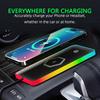LED RGB Car Wireless Charging Board with Anti Slip Silicone Pad, Multi Device Charging Station, Car Charging Board,