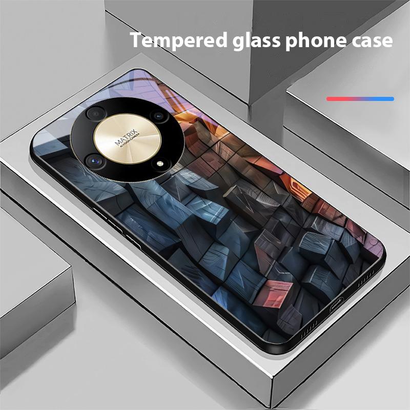 Creative Block For Honor Magic 6 50 70 90 Lite X7b 200 Pro Nova 10 Nova 5T X6 P30 Pura 70 Ultra Tempered Glass Phone Case