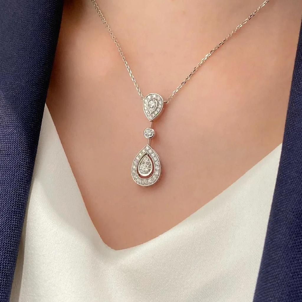 Musla Design Vintage Women's Necklace Luxury Jewelry for Women Gift Water Drop Pendant Fashion Lady Party Chain Necklaces