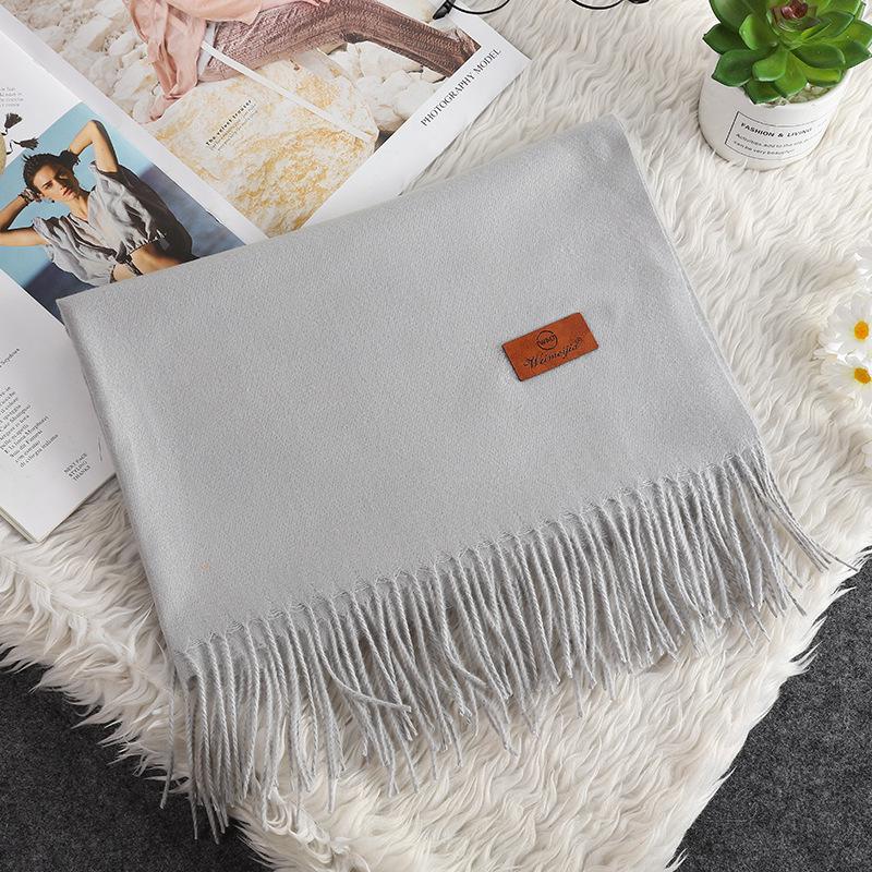 Korean Style Women's Winter Red Tassel Scarf - Imitation Cashmere Warm Gift