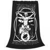 Drums Da Vinci Blanket Vitruvian Man Drummer Vintage Music Fleece Vintage Breathable Throw Blankets for Bedding Lounge Winter