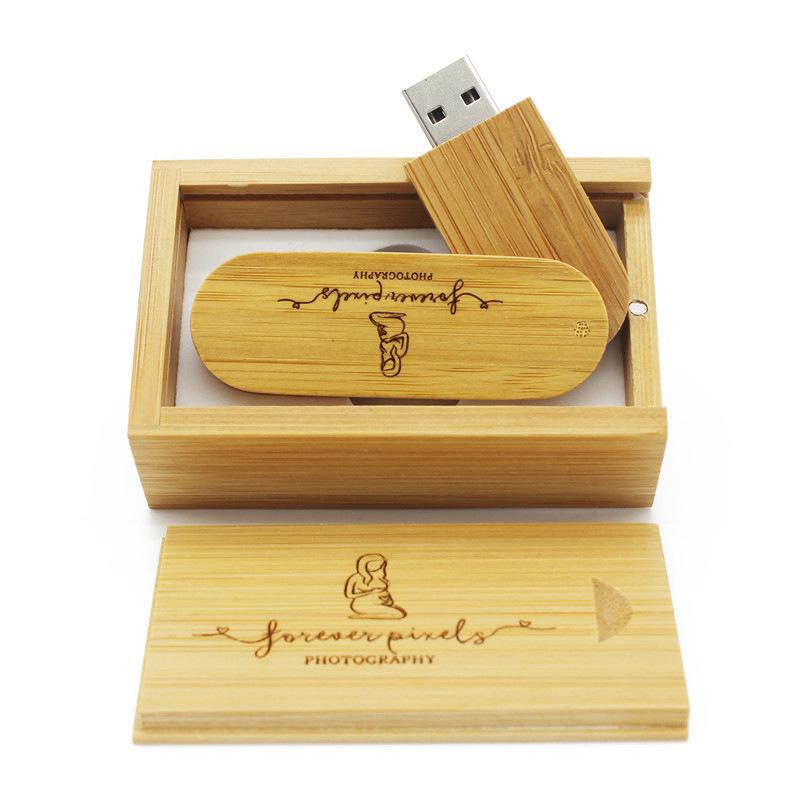 Bamboo & Wood 32GB USB Flash Drive with Custom Logo - Perfect for Graduation Souvenirs & Promotional Gifts