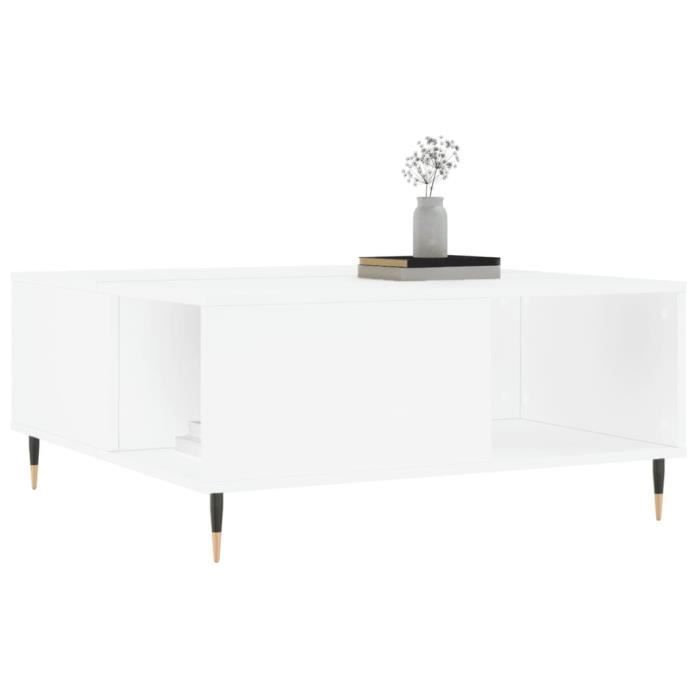 VidaXL Coffee Table White 80x80x36.5 Cm Engineered Wood 830772